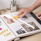 Large Photo Album Self Adhesive 4x6 5x7 3x5 8.5x11 Magnetic Scrapbook DIY Scrap Book Length 13 x Width 12.8 (Inches) 120 Sticky Pages Beige Linen Cover DIY Photo Album - Image 2