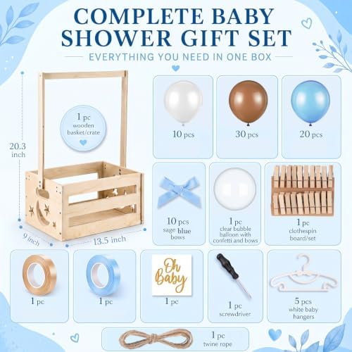 Wooden Baby Shower Crate Closet with Hanger and Rack - Image 2