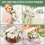 8 Bundles Artificial Peony Centerpiece Flowers,Milk White - Image 4