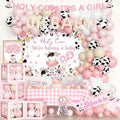 Costova Cow Baby Shower Decorations for Girls, Pink Cow Baby Shower Decorations, Holy Cow We Are Having a Baby Backdrop Balloon Box Tablecloth Sash Pin for Cow Print Its a Girl Gender Reveal by Unknown