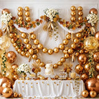 Gejoy 200 Pcs Link Balloons Latex Party Decor,Metallic Gold,10 Inch by Gejoy