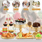 Cake Stand Set-8 Pcs Gold Cake Stand -Dessert Table Display Set-Cake Stands for Dessert Table-Table Decoration Display Tower Plate for Baby Shower, Wedding, Birthday Party, Chrismas Celebration - Image 5