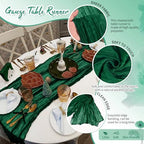 Showgeous 20 Pack Emerald Green Cheesecloth Table Runner, 17 x 108 Inches - Image 3