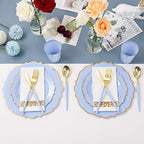 Baby Blue & Gold Disposable Plates Dinnerware Set for 25 Guests, 175-Pc Heavy Duty Plastic Plates, 10 oz Cups, Cutlery & Napkins, BPA-Free Party Supplies for Baby Shower, Wedding & Birthday - Image 6