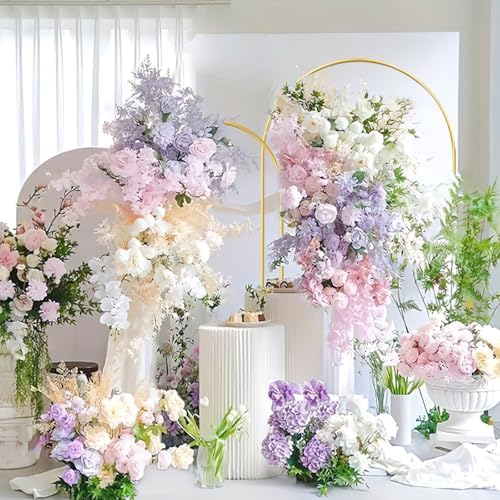 Gold Metal Wedding Arch Backdrop Stands Set of 2 (7.2FT & 6FT), Metal Square Balloon Arch Frame for Birthday Party, Ceremony, Baby Shower - Image 5