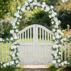 U'Artlines 3 Pack Artificial White Rose Garlands Flower Vines 19.5 ft - Image 5