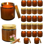 24 Pcs 4 Oz Mini Soy Candles,Rose Sandalwood Scented Candles Set,Bulk Aromatherapy Candle,Suitable as Gifts or Souvenirs for Occasions Such as Birthdays and Weddings. by Veiuwa