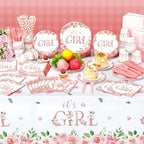 Potchen 452 Pcs It's A Girl Plates Napkins Party Supply, Pink - Image 6