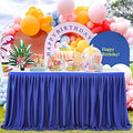 Table Skirt for Teacher Desk Classroom Wedding Birthday, Royal Blue, 12ft by Zerenfy