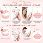 Audio Guest Book Phone for Weddings & Parties, Lip-Shaped Voicemail Recorder, Custom Message Recording, Adjustable Volume, Replay Function (Pink) - Image 6