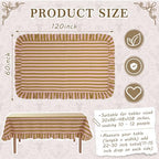 Tudomro Striped Tablecloth, Rectangle, Olive, Dusty Rose, 60'' X 120'' - Image 2
