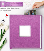 Artfeel Photo Album Self Adhesive Scrapbook Album for 3x5 4x6 5x7 8x10 Pictures,40 Pages Linen Cover with Display Window DIY Photo Book,Ideal Gifts for Family Travel Wedding Baby - Image 2
