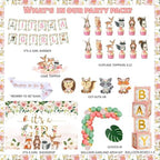 Woodland Baby Shower Decorations Girl, Forest Animal Gender Neutral Baby Shower Party Decorations Its a Girl Backdrop Balloon Garland Banner Box Cutout Cake Cupcake Topper Sash Pink - Image 4