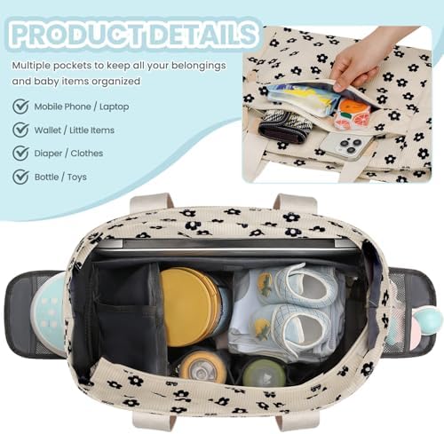Pritent Baby Diaper Bag Tote,Waterproof Maternity Breast Pump Bags for Mom - Image 5