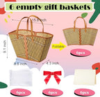 Quzzil 6 Set Empty Gift Baskets Large Woven Bamboo Basket with Handle - Image 2