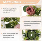 NUPTIO Small Flower Rings for Centerpieces: Candle Rose Wreath, 9.05 Inch - Image 5
