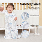 Yoofoss Baby Sleep Sack 12-18 Month 0.5TOG 100% Organic Cotton 2-Way Zipper - Image 3