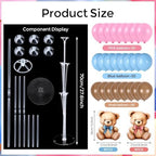 12 Sets Bear Balloon Stand Kit for Table Bear Baby Shower Centerpieces for Tables Gender Reveal Party Decoration Pink Blue Bear with Balloon for Baby Bear Temed Gender Reveal Party Supplies - Image 3