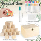wookidel 72PCS Baby Shower Games Kit, Baby Blocks for Baby Shower - Image 2