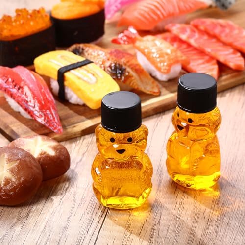 Patelai 96 Pcs 2 oz Plastic Honey Bear Bottle Bear Shape Clear Jar, Black - Image 5