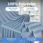 20ft×12ft Wrinkle Free Dusty Blue Backdrop Curtain for Wedding Parties,4 Panels 5×12ft Long Silky Polyester Fabric Backdrop Drapes Photo Back Drop Cloth for Birthday Photography Background - Image 4