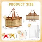 Mapaim 4 Pack Baskets for Gifts Empty,Large Gift Basket Kit with Cellophane Wrap & Bows, Woven Bamboo Gift Baskets with Handles, Ready to Gift Set for Birthday, Holiday, Baby Shower, Easter（Oval） - Image 2