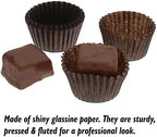 CybrTrayd No.4 Glassine Paper Approximately 5,00 Pieces – 1” Base, 3/4” Wall Candy Cups, Brown - Image 2