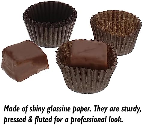 CybrTrayd No.4 Glassine Paper Approximately 12,500 Pieces – 1” Base, 3/4” Wall Candy Cups, Brown - Image 3