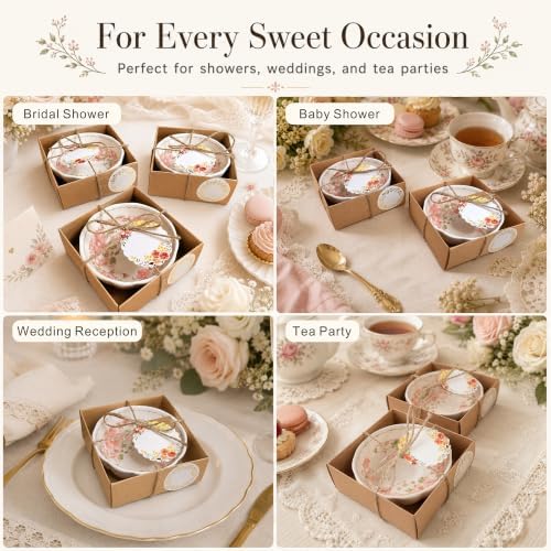 bridal shower gifts for guests 10 Pack Mini Floral Ceramic Dishes 3.9 Inch - Image 6