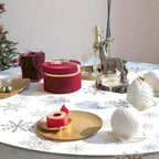 Ganeen 12 Pcs White Snowflake Round Tablecloth 84 Inch Plastic Christmas - Image 4