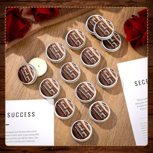 MTLEE 50 Pcs Wedding Candles Gift Favors for Guests 1 Oz, Wooden Grain - Image 4
