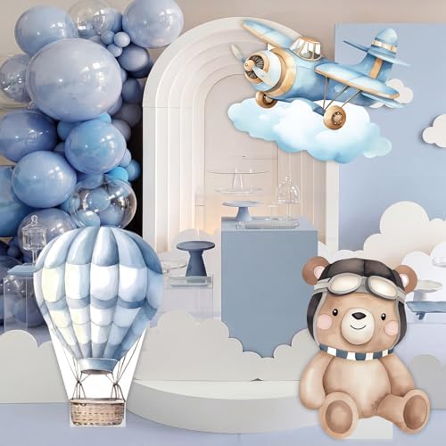 3 Pcs Airplane Baby Shower Birthday Decorations Large Cutouts Gender Reveal Sign 1st Birthday Party Centerpieces for Baby Shower Party Supplies Photo Booth Props Backdrops Decor - Image 6