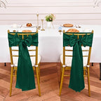 YMHPRIDE 60 PCS Emerald Green Satin Chair Sashes,7x108 Inch Ties Chair Bows - Image 4