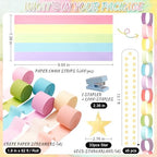 Gleebixi Pastel Birthday Decorations Kit with Paper Chain Garland - Image 4
