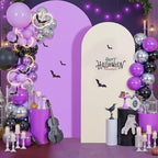 Ivory Purple Arch Backdrop Cover Set of 2-7.2ft 6ft Dual Color Wedding Arch Cover-Wrinkle Free Stretchy Spandex Cream Lavender Fitted Chiara Arch Stand Cover for Birthday Party Photo Photography - Image 6