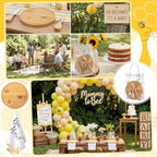 Nuenen 4 Sets Baby Shower Game Prizes Bee Mini Charcuterie Board, Round - Image 5
