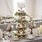 4 Tier Pine Wood Cupcake Tower with Sage Eucalyptus Vine Garland - Image 5