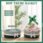 Colingmill 2 Pack 12''x8''x5'' Woven Gift Basket Empty,White, Green - Image 2
