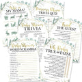Hadley Designs 25 Greenery Word Scramble, 25 True Or False Game, 25 Trivia Game, 25 Find The Guest, 25 Baby Animal Matching, 25 Nursery Rhyme Game-6 Double Sided Cards Baby Shower Ideas by HadleyDesigns