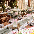 LemonRoad 12 Pcs Vintage Plastic Vases for Centerpieces Small Clear Flower Vase with Pink Ribbon for Farmhouse Wedding Housewarming Pink Birthday Party Favors Rustic Home Tabletop Decoration - Image 6