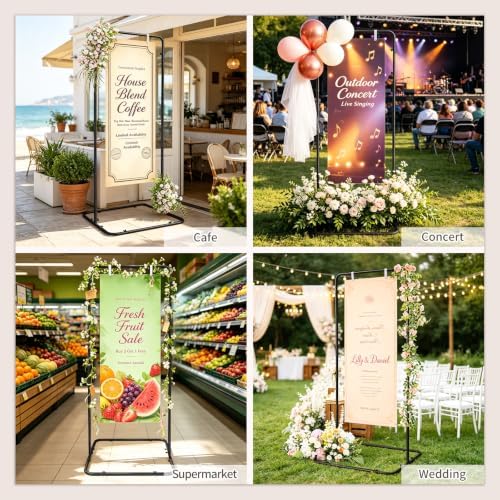 Wedding Welcome Sign Easel Metal Poster Holder Vendor Display Stand - Image 6
