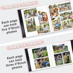 Large Photo Album Self Adhesive, DIY Scrapbook Album for 3x5 4x6 8x10 Pictures, 60 Pages Light Pink Linen Cover Memory Book, Ideal Gift for Family Wedding Baby Christmas Anniversary - Image 5