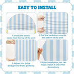3 Pcs She's Ready to Pop Arch Backdrop Cover 4ft 5ft 6ft Blue and White - Image 4