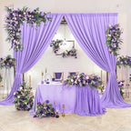 AK TRADING CO. 10 feet x 8 feet IFR Polyester Backdrop Drapes Curtains Panels with Rod Pockets - Wedding Ceremony Party Home Window Decorations - Lavender - Image 4