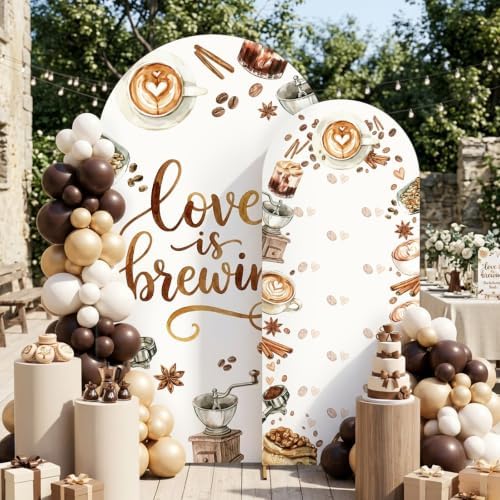 Serencatcher 7.2ft 6ft Love Brewing Arch Backdrop Covers Set of 2 - Image 2