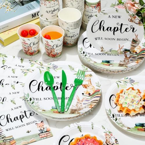 Dandat 350 Pcs Baby Shower Set, Storybook, Green - Image 4