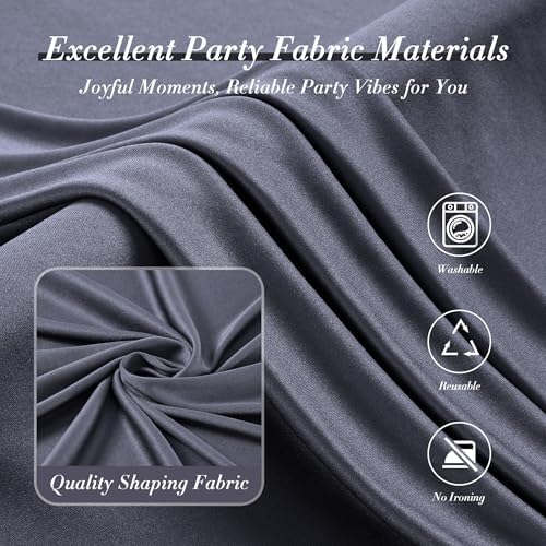20 ft x 10 ft Wrinkle Free Charcoal Backdrop Curtain for Parties, Dark Grey Polyester Photo Backdrop Drapes for Baby Shower Wedding Engagement Birthday Party Backdrop Stand,5ft x 10ft 4 Panels - Image 5
