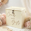 Acrylic Card Box with Lock & Slot, Warmy Cream Money Gift Card Box for Wedding Reception, Cash Envelope Box Ideal for Graduation Bridal Baby Shower Quinceanera & Baptism Party Supplies by SOFARKKTPARTYCARDBOX