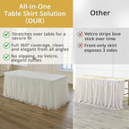 Ivory Tulle Tablecloth for 8 FT Rectangle Tables 2-Pack, Ideal for Weddings - Image 3