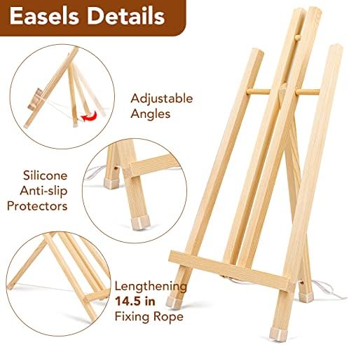 16 Pack 15 Inch Wood Easels, Easel Stand for Painting Canvases and Crafts - Image 2